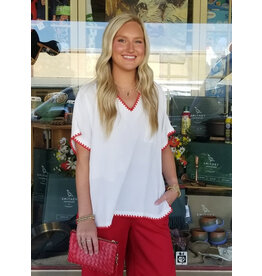 Adelina Shell Stitch Trim Top