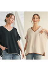 Adelina Stitch Trim Top Adelina Stitch Trim Top