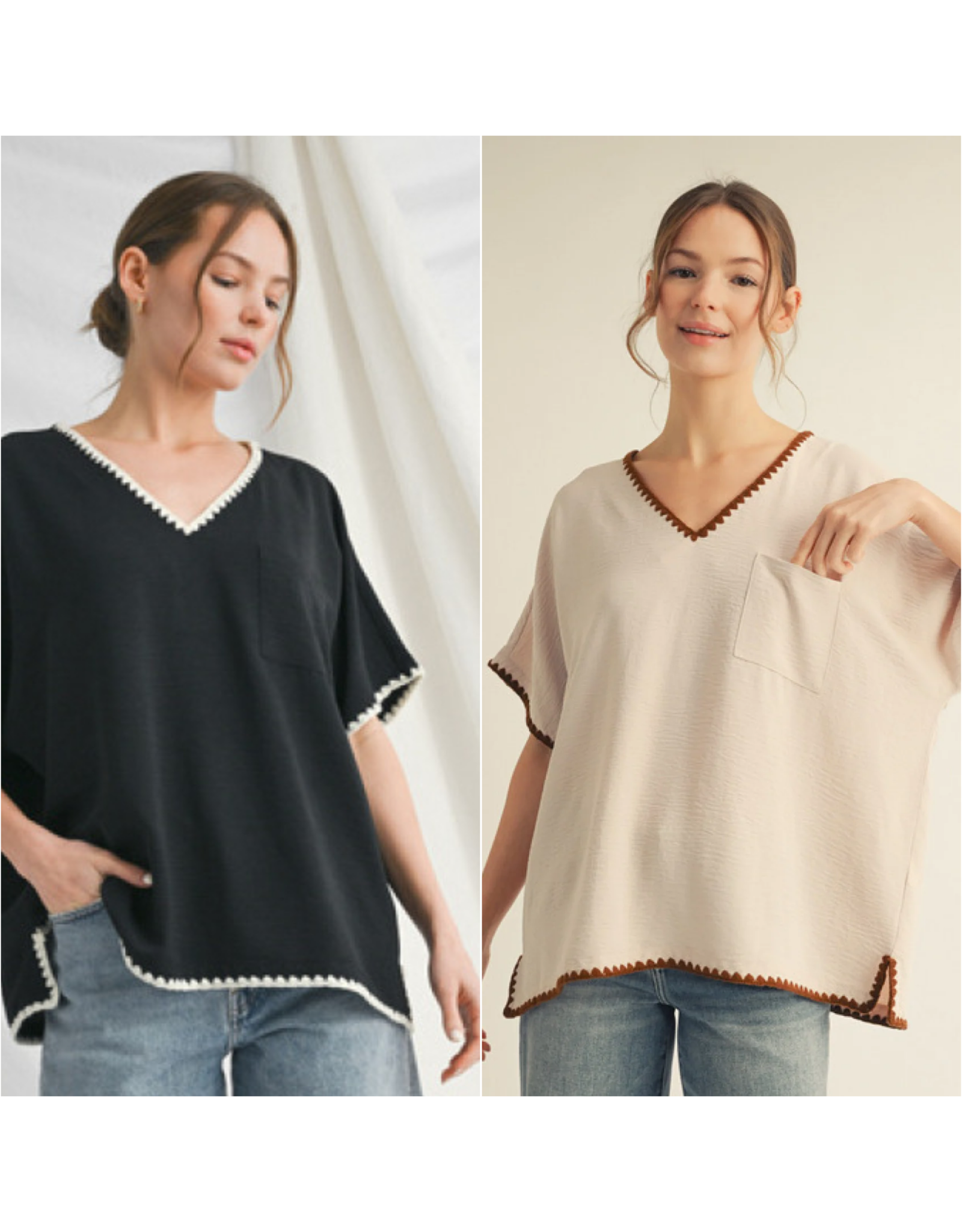 Adelina Stitch Trim Top