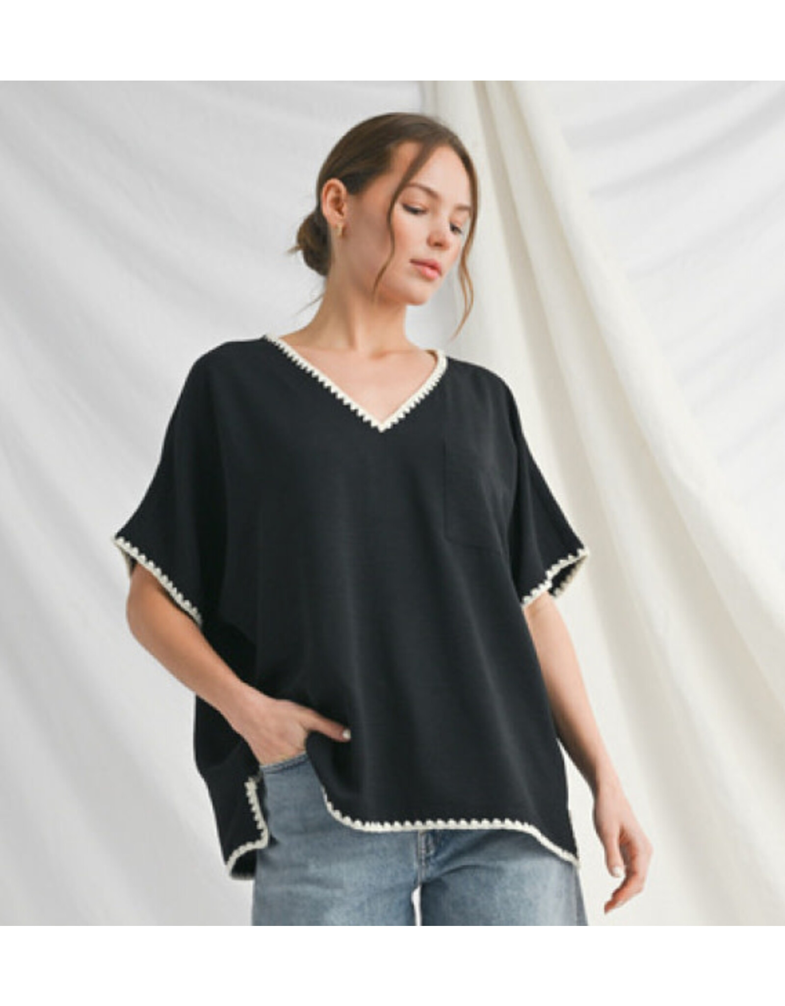 Adelina Stitch Trim Top