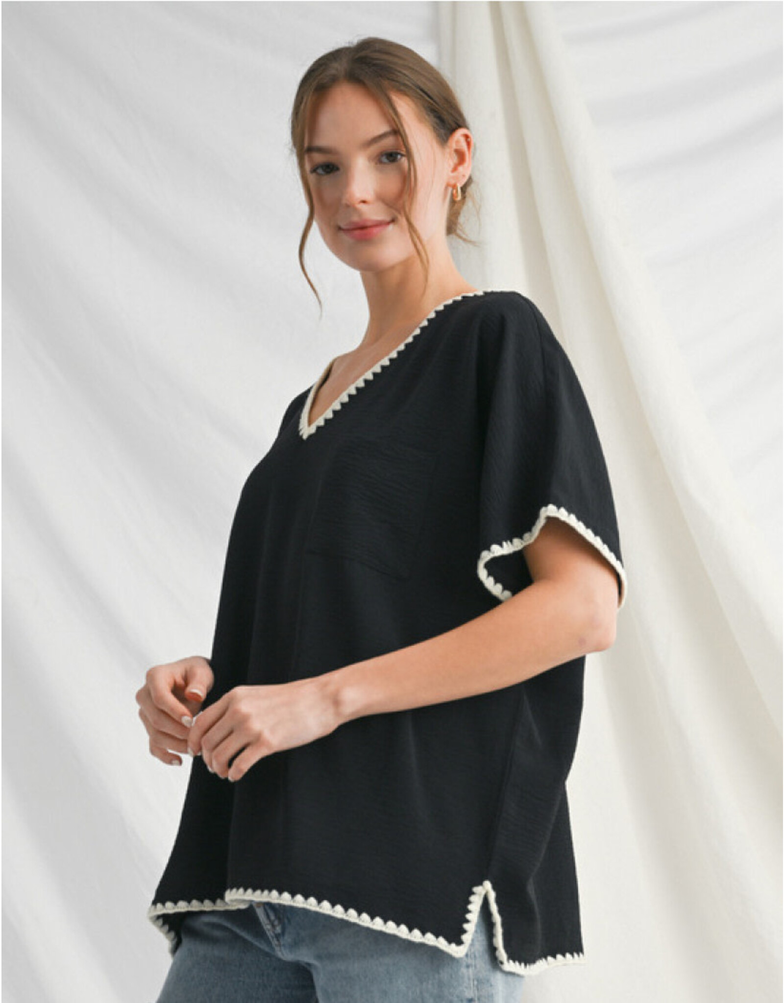 Adelina Stitch Trim Top