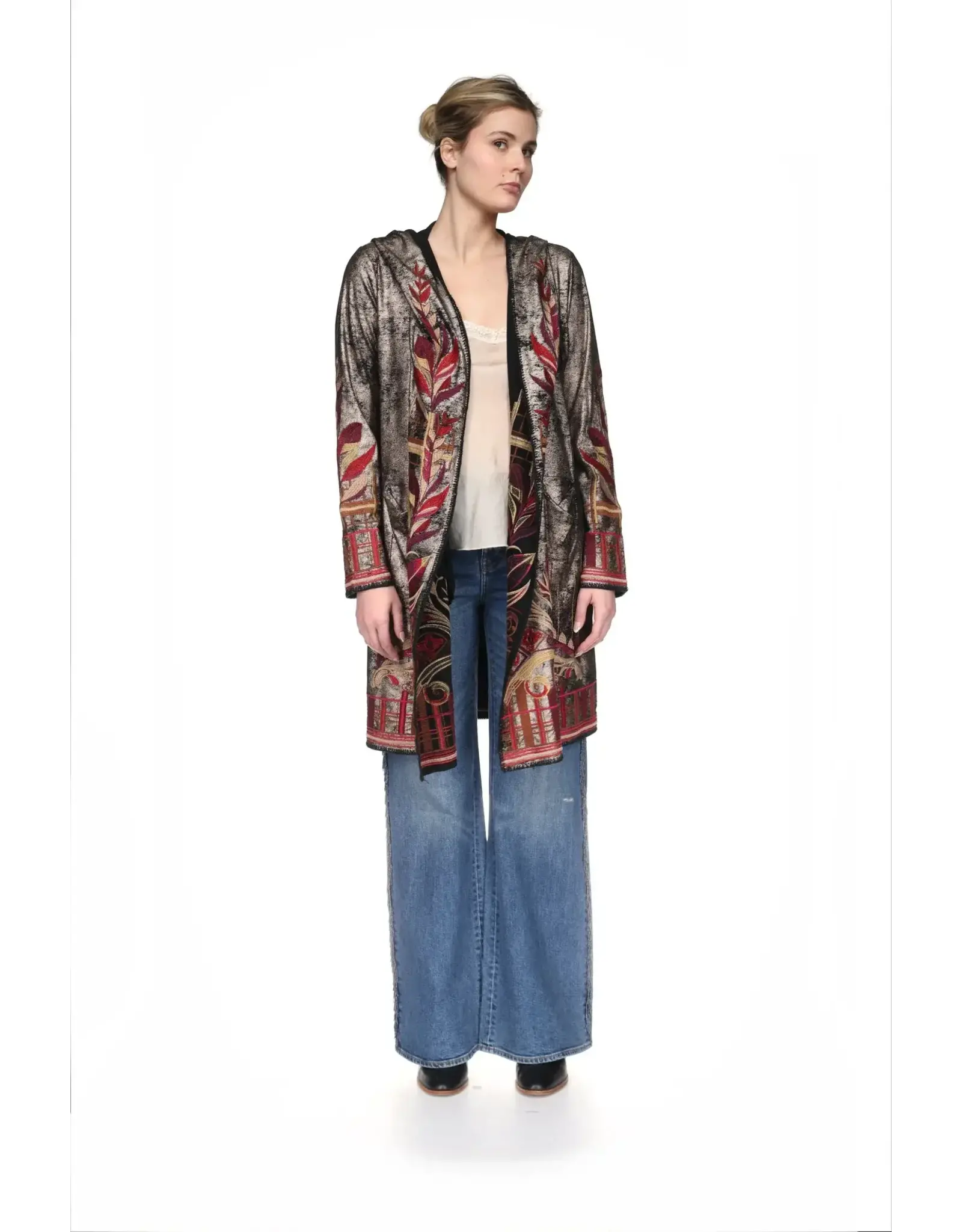 Johnny Was Johnny Was Biya Metallic Duster- Donne Black Metallic