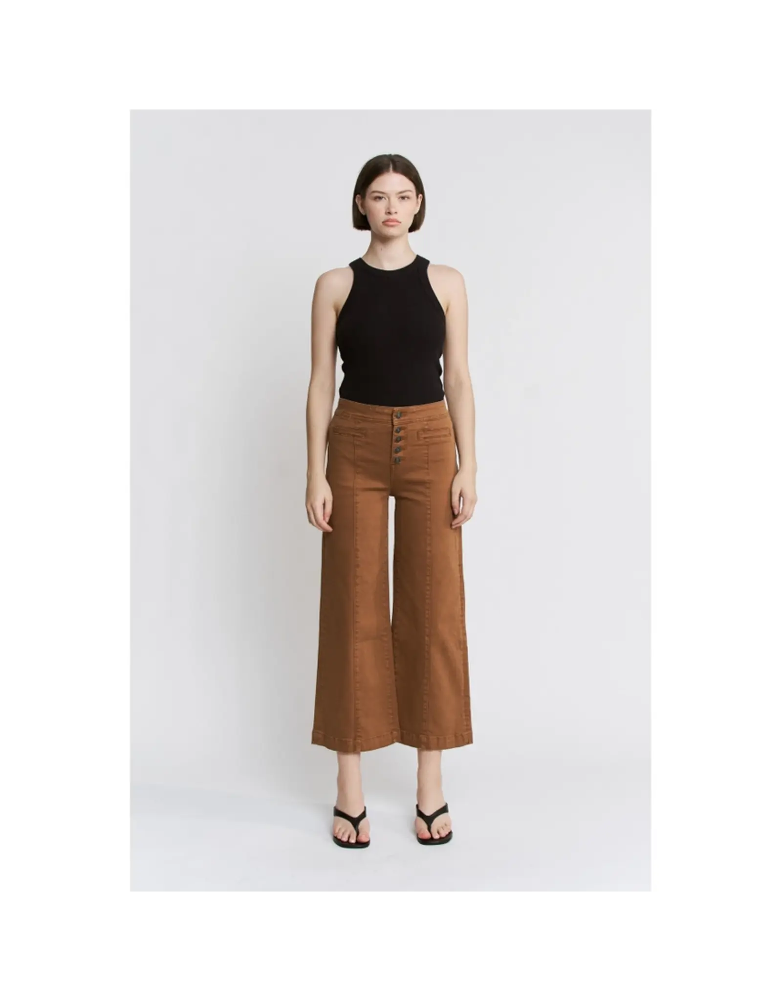 Mila Caramel High Rise Wide Leg Jean