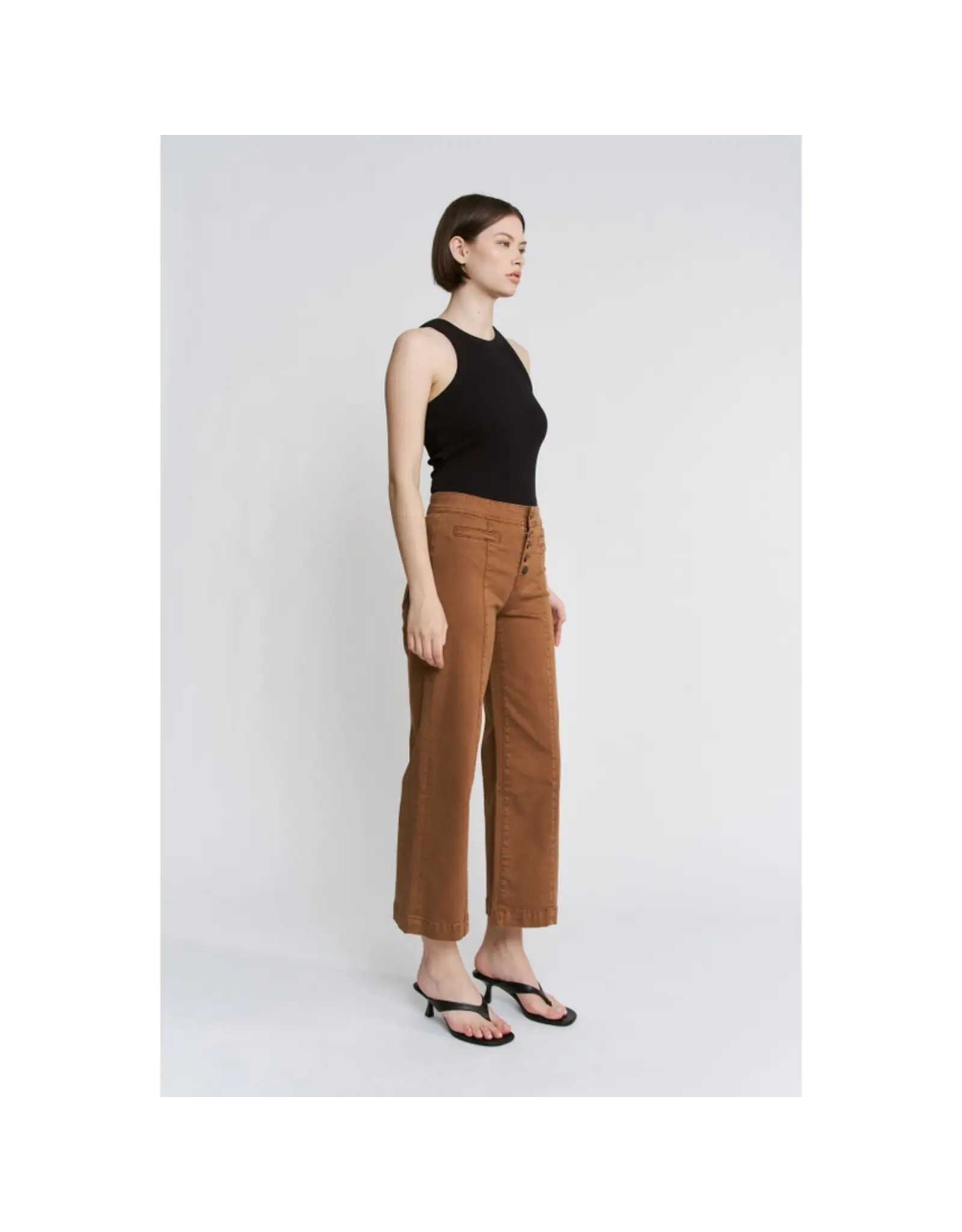 Mila Caramel High Rise Wide Leg Jean