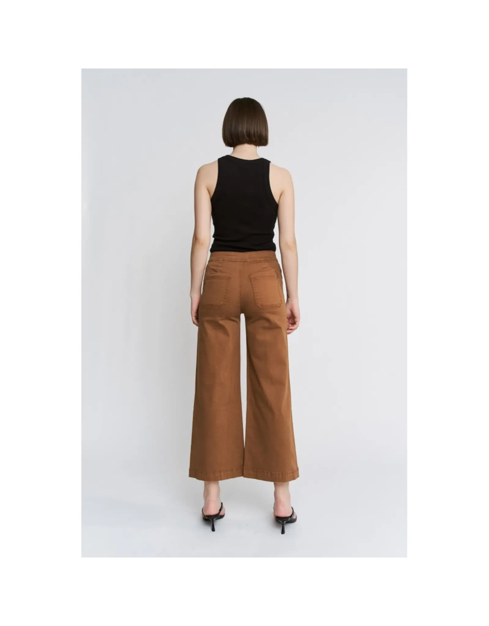 Mila Caramel High Rise Wide Leg Jean