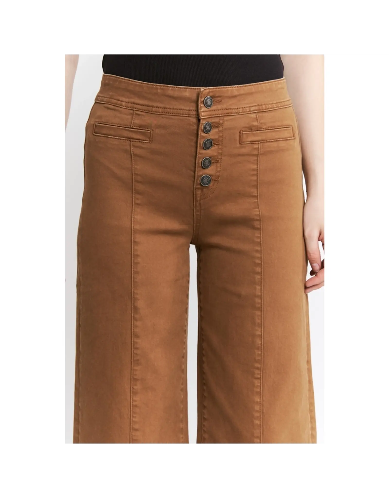 Mila Caramel High Rise Wide Leg Jean