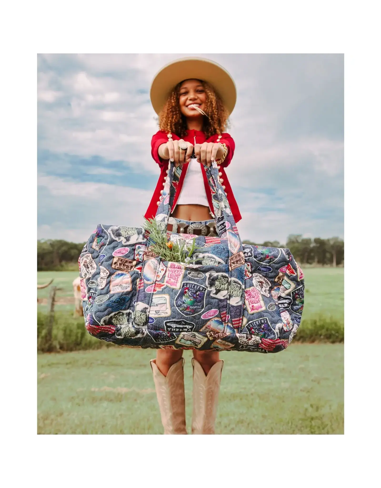 Junk Gypsy Denim Patches Duffle Bag