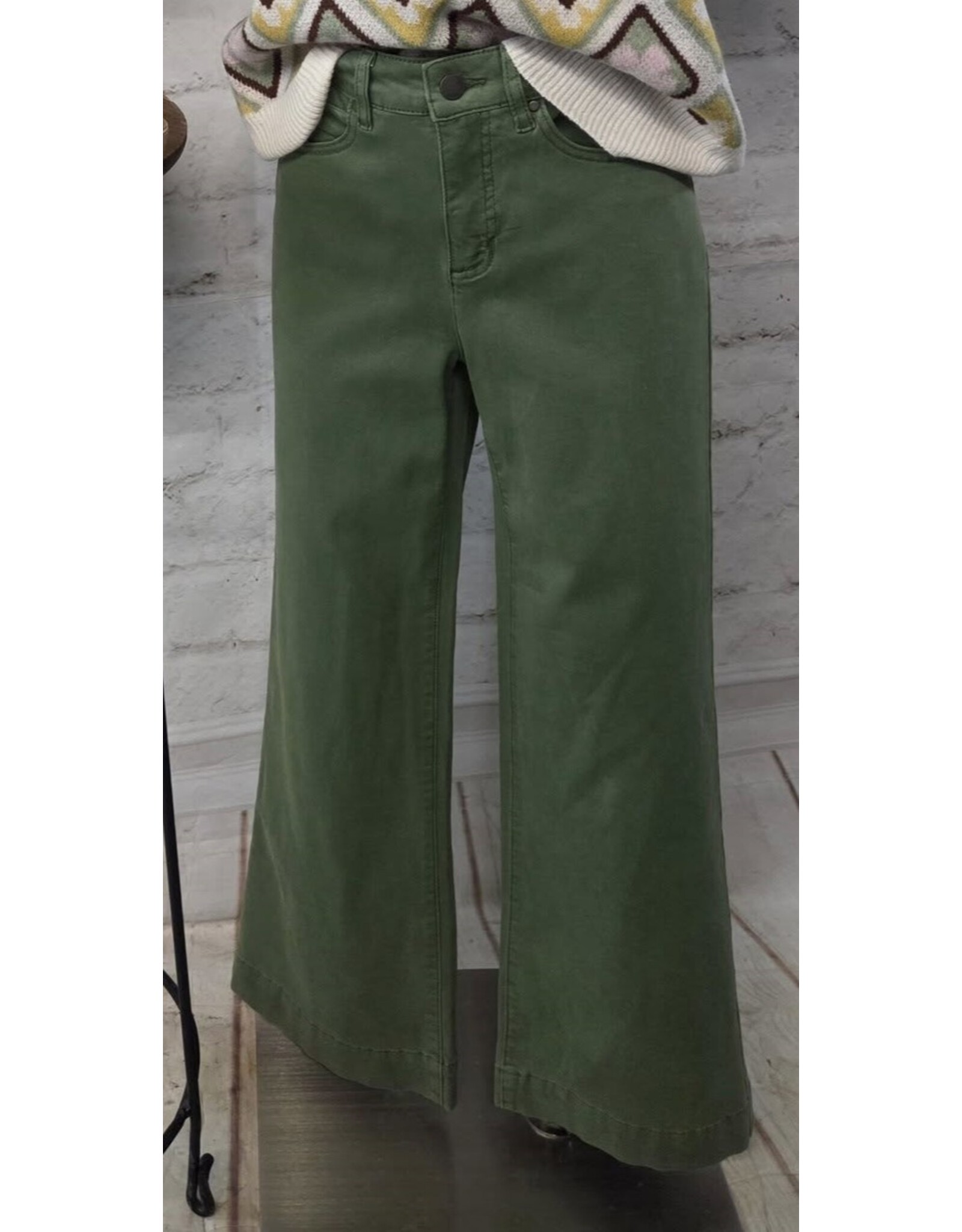 Tribal Tribal Comfort Stretch Fly Front Wide Leg Pants