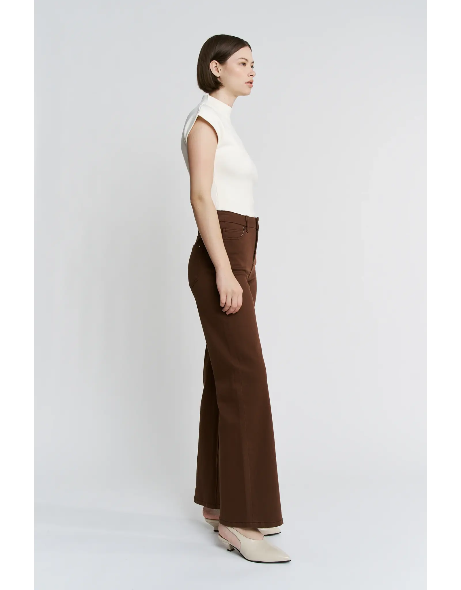 Maggie Vintage Brown High Rise Wide Leg Jean