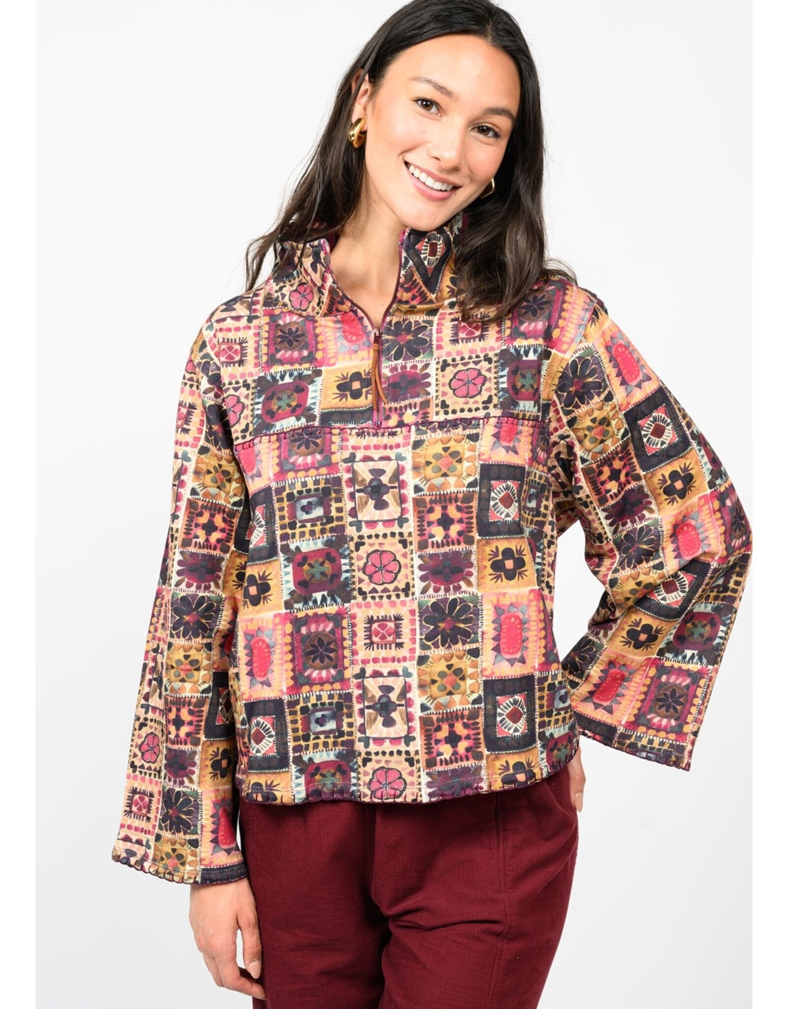 Ivy Jane Ivy Jane Zip Front Terry Popover Plum