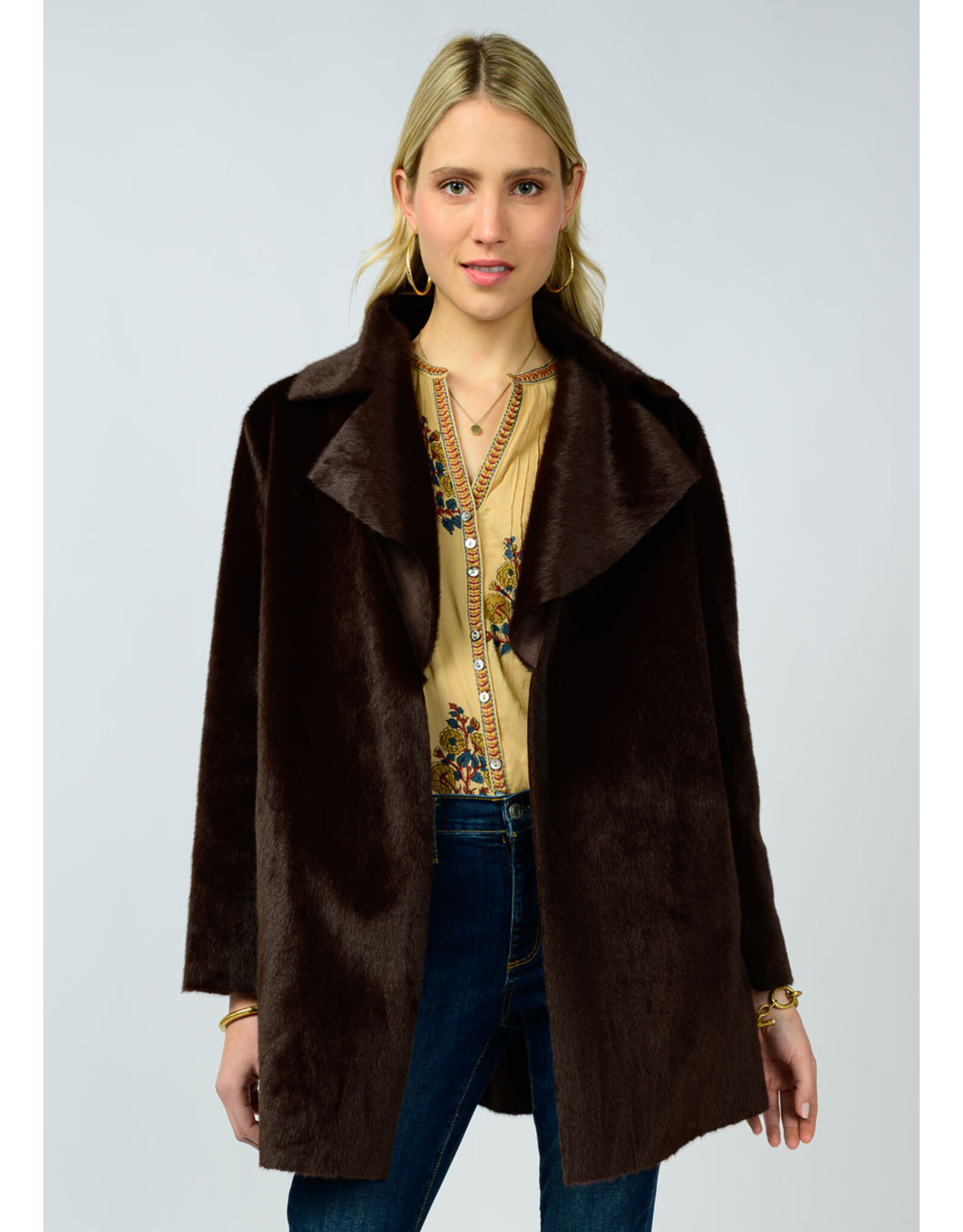 Ivy Jane Ivy Jane Faux Fur & Suede Coat