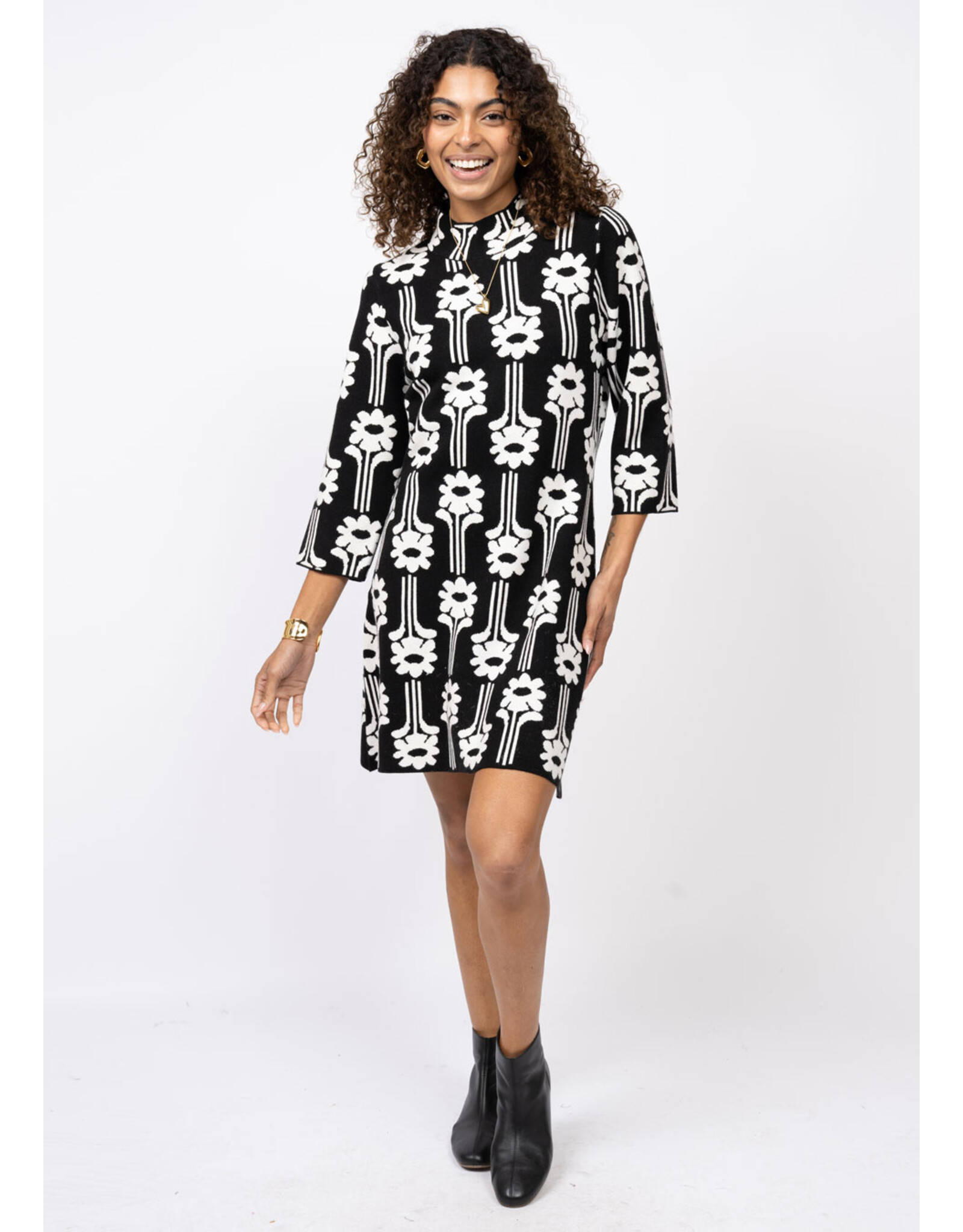 Uncle Frank Uncle Frank Power Flower Knit Dress  Black