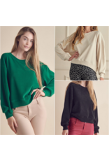 Rachel Relaxed Ribbed Corduroy Long Sleeve Top