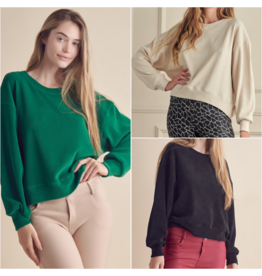 Rachel Relaxed Ribbed Corduroy Long Sleeve Top