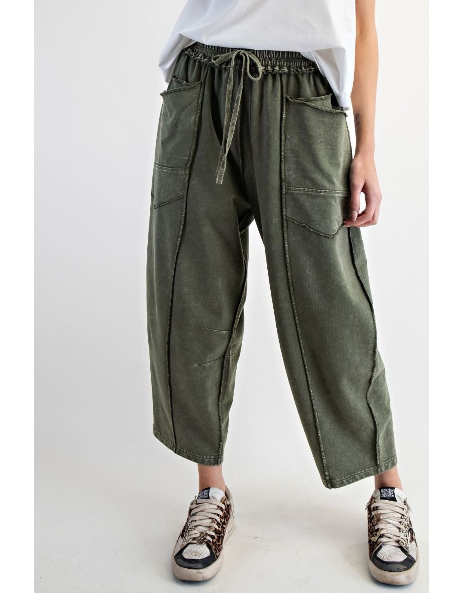 Marsha Mineral Washed Terry Knit Barrel Pants