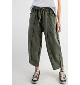 Marsha Mineral Washed Terry Knit Barrel Pants