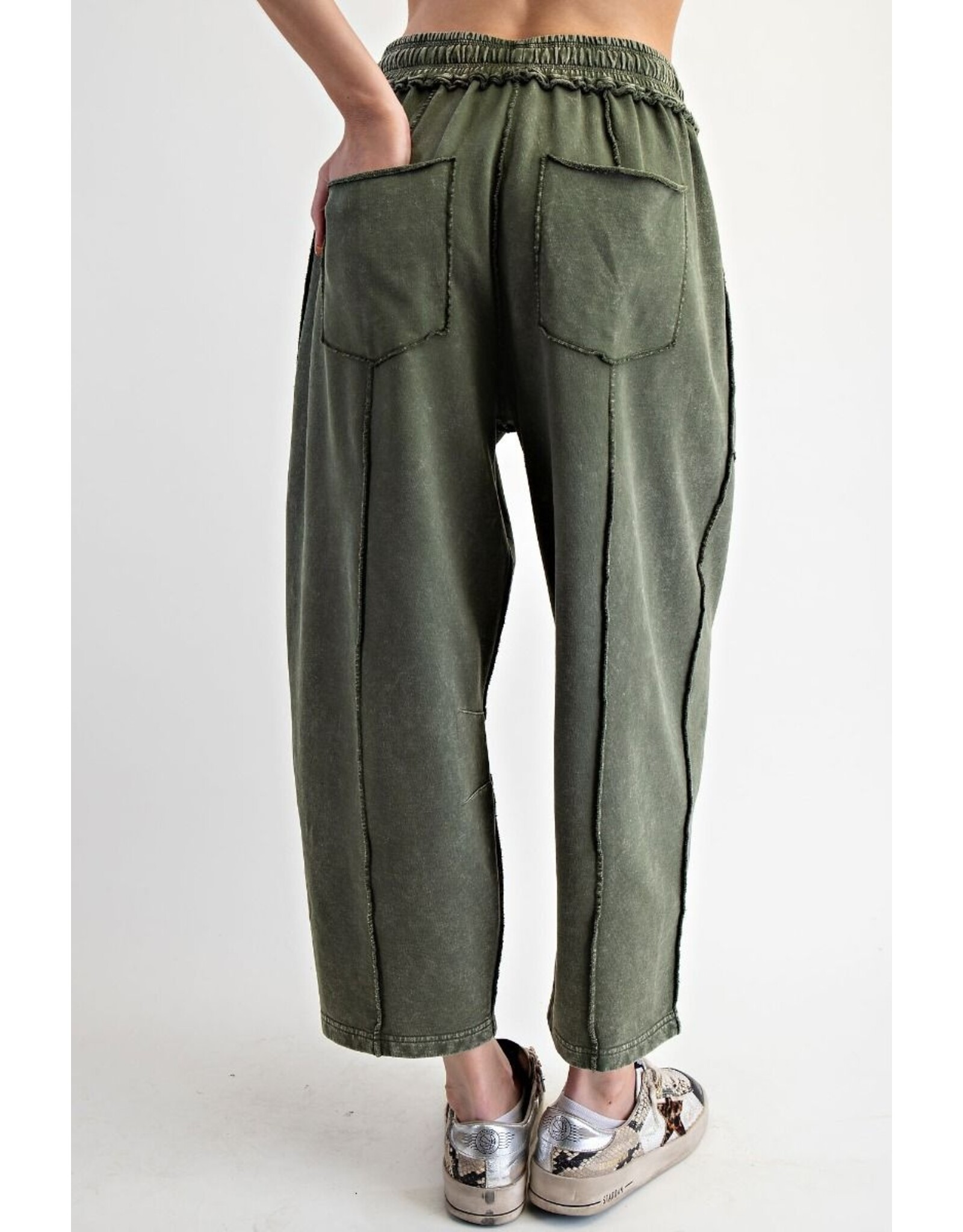 Marsha Mineral Washed Terry Knit Barrel Pants