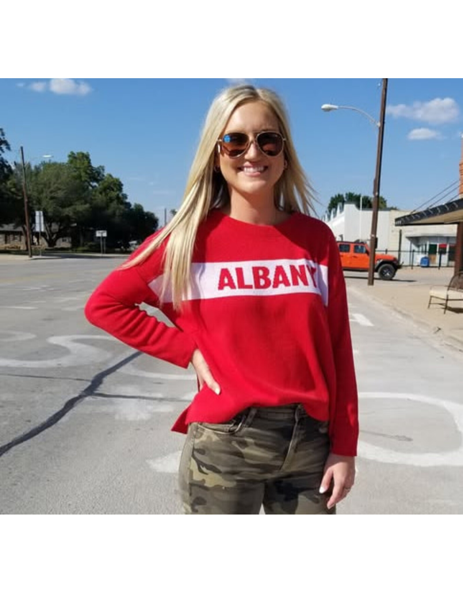 Town Pride Albany Relaxed Sweater with Stripe