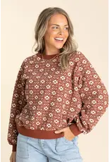 Mallory Floral Jacquard Crew Neck Pullover