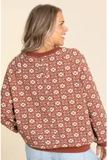 Mallory Floral Jacquard Crew Neck Pullover