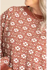 Mallory Floral Jacquard Crew Neck Pullover