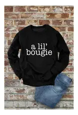 A Lil' Bougie Black Crewneck Fleece Sweatshirt
