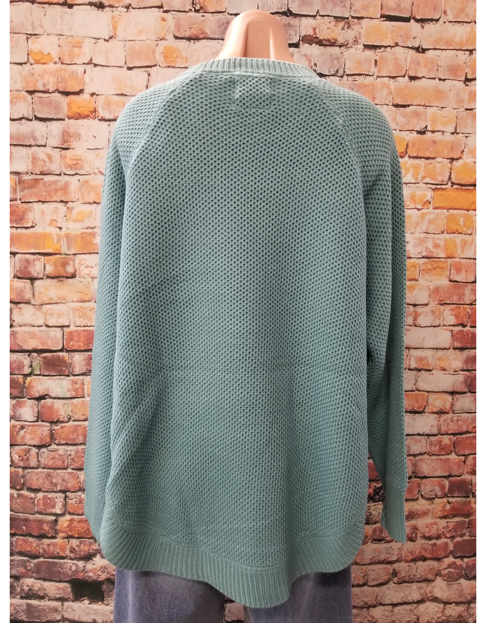 Aqua Round Bottom Buffalo Nickel Sweater