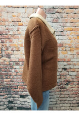 Rust Cropped Cardigan Concho Button