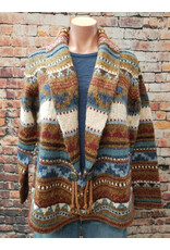 Vintage Cardigan Indian Button Leather Tas