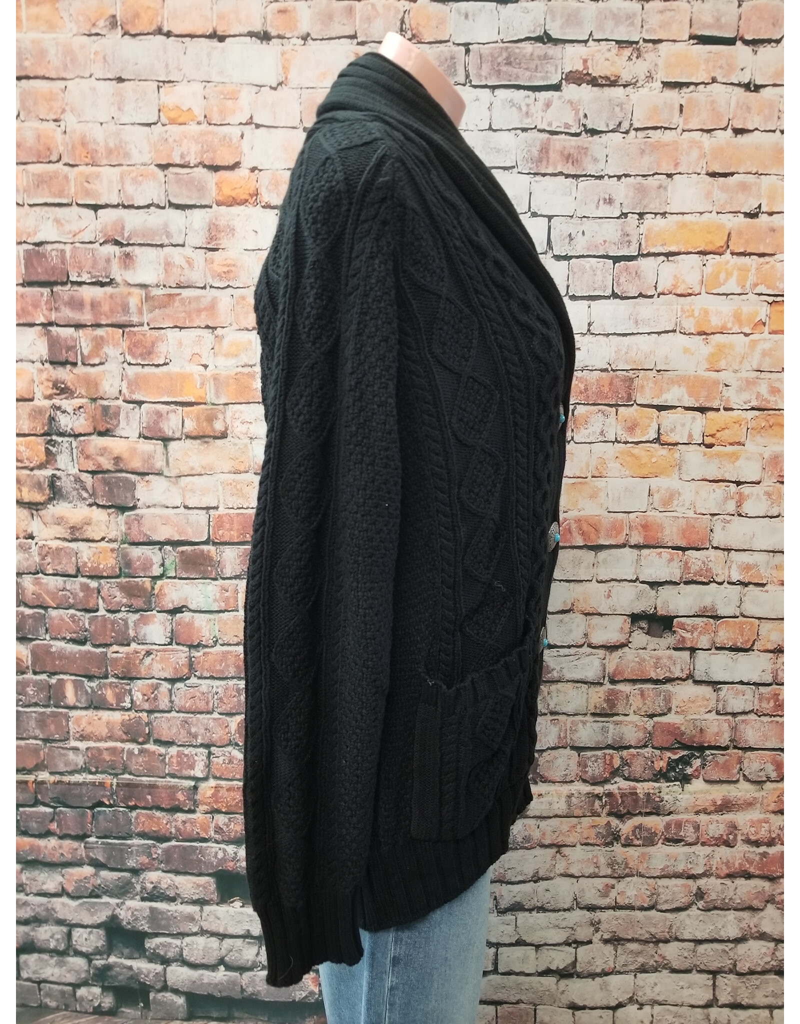 Candace Cable Cardigan Silver Button