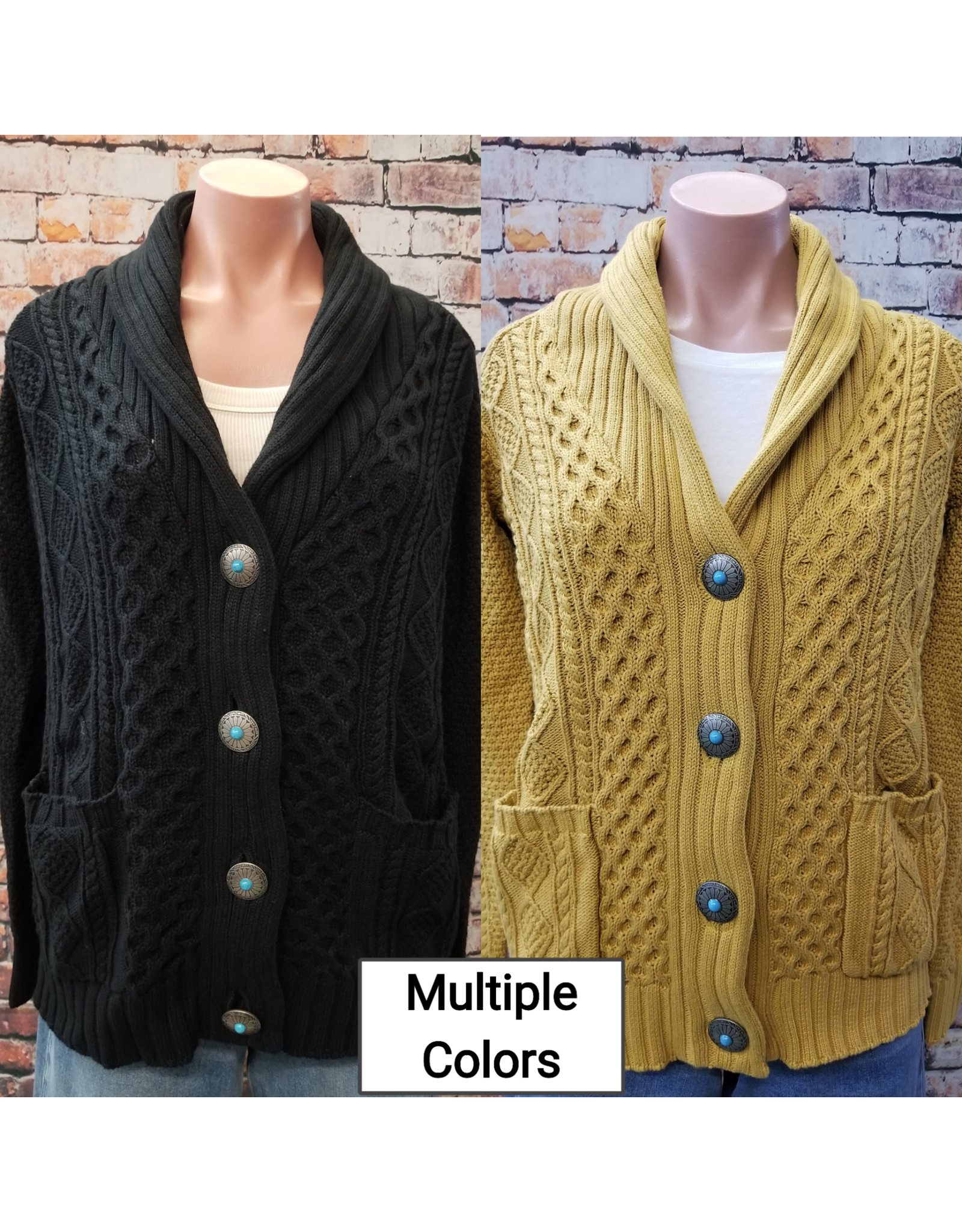 Candace Cable Cardigan Silver Button