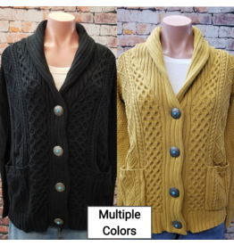 Candace Cable Cardigan Silver Button