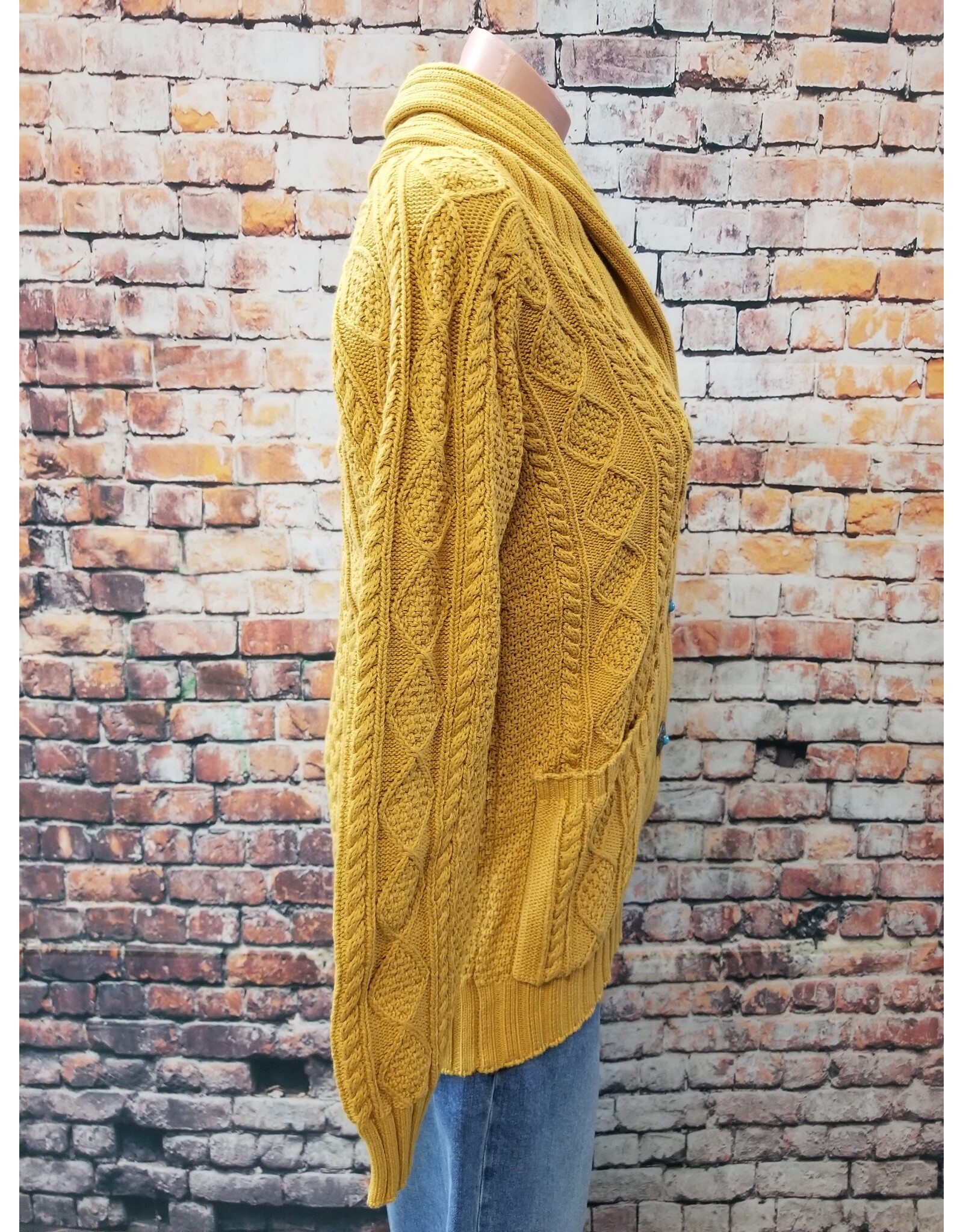 Candace Cable Cardigan Silver Button