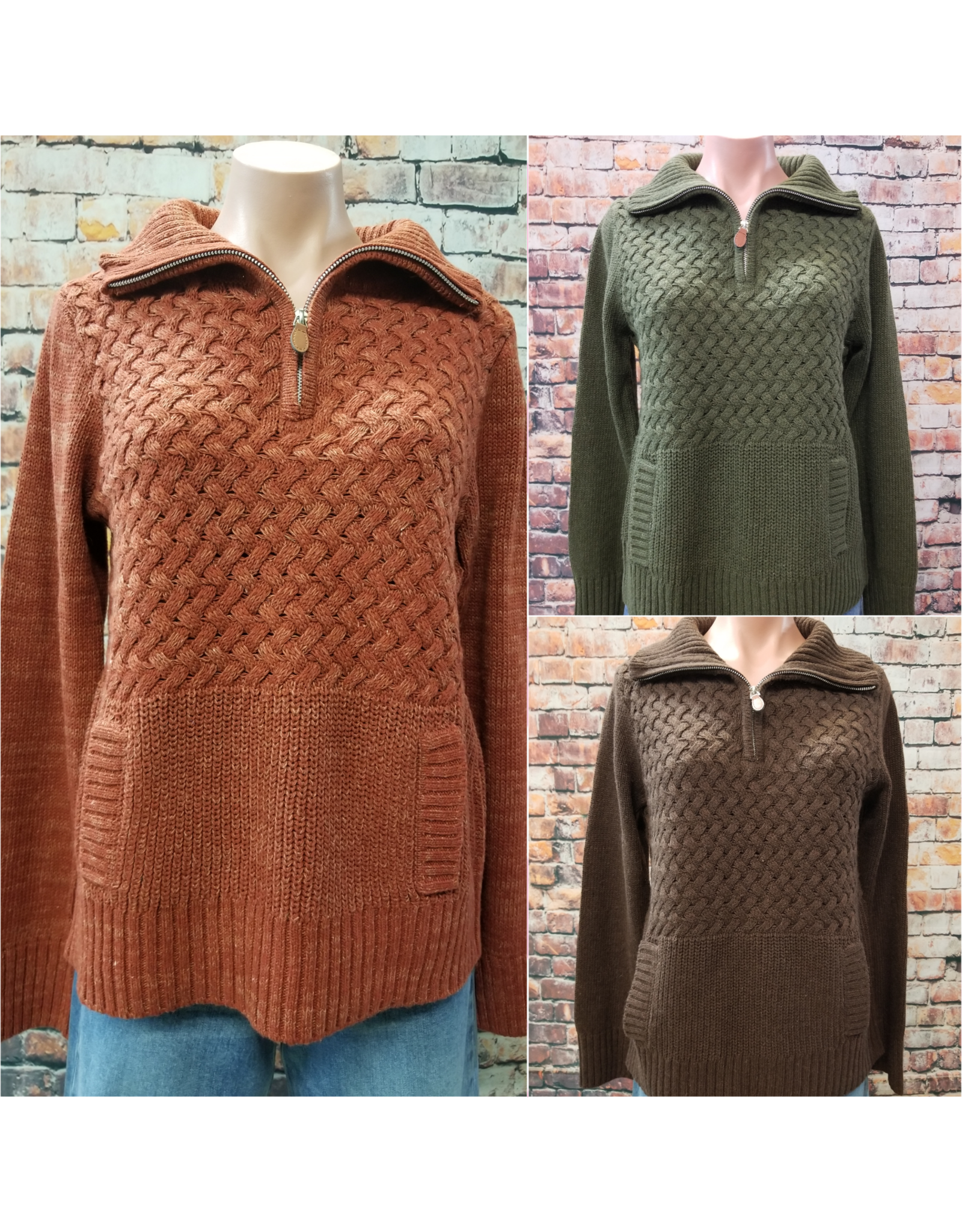 Cable Half Zip Sweater
