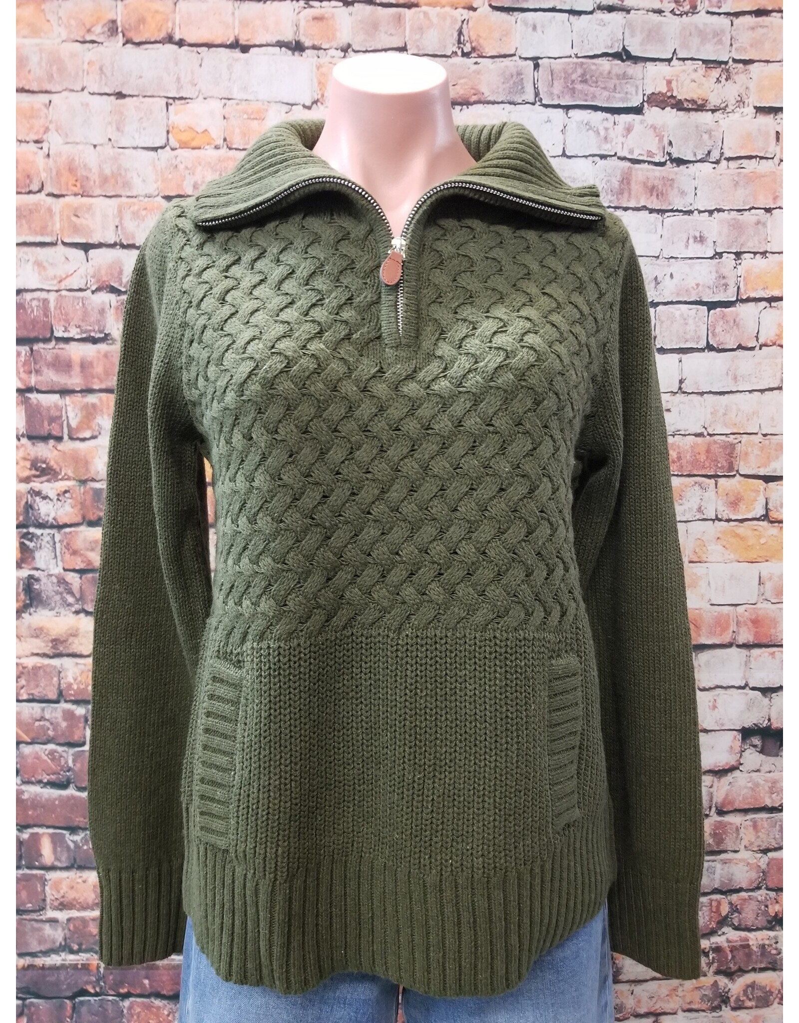Cable Half Zip Sweater