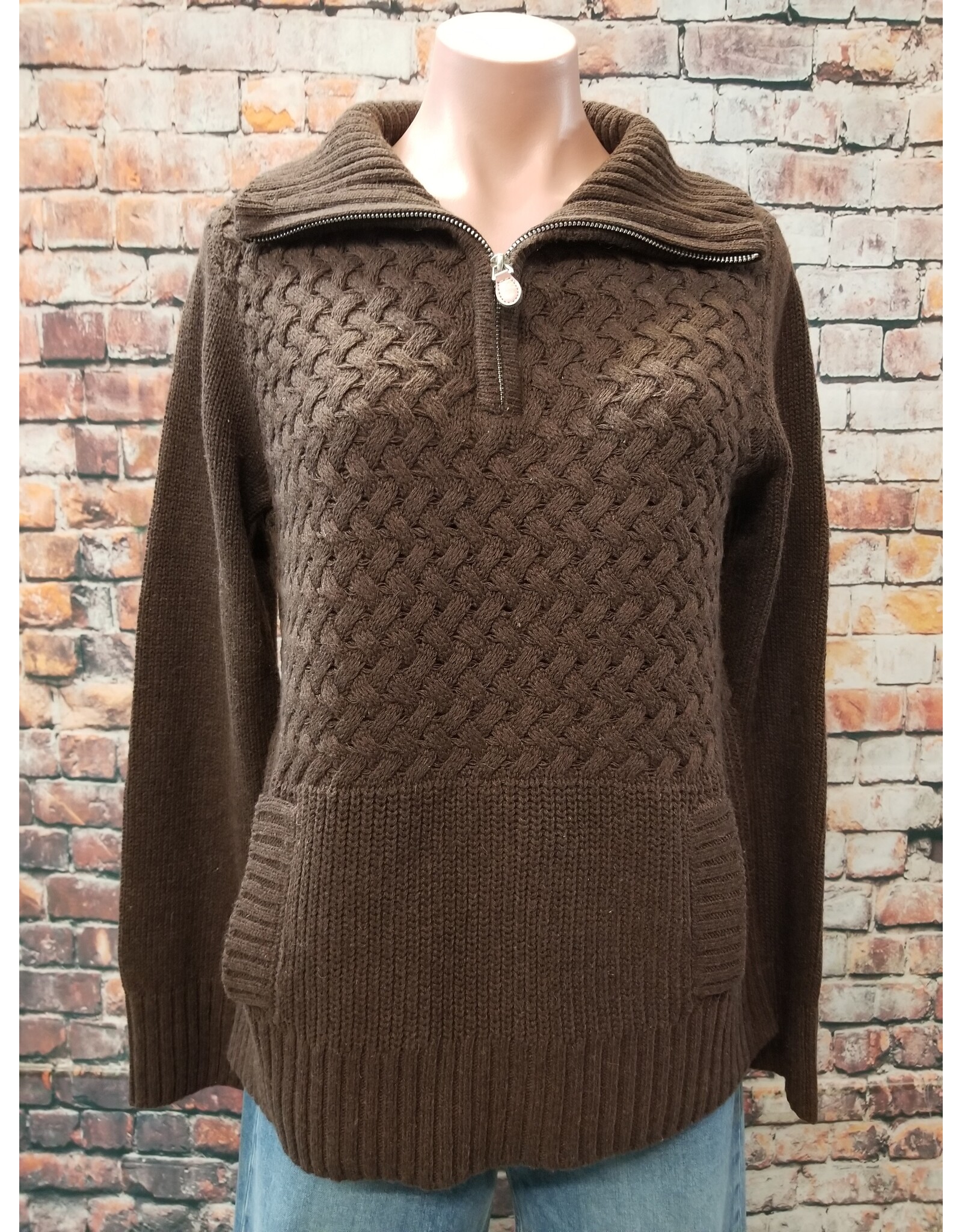 Cable Half Zip Sweater
