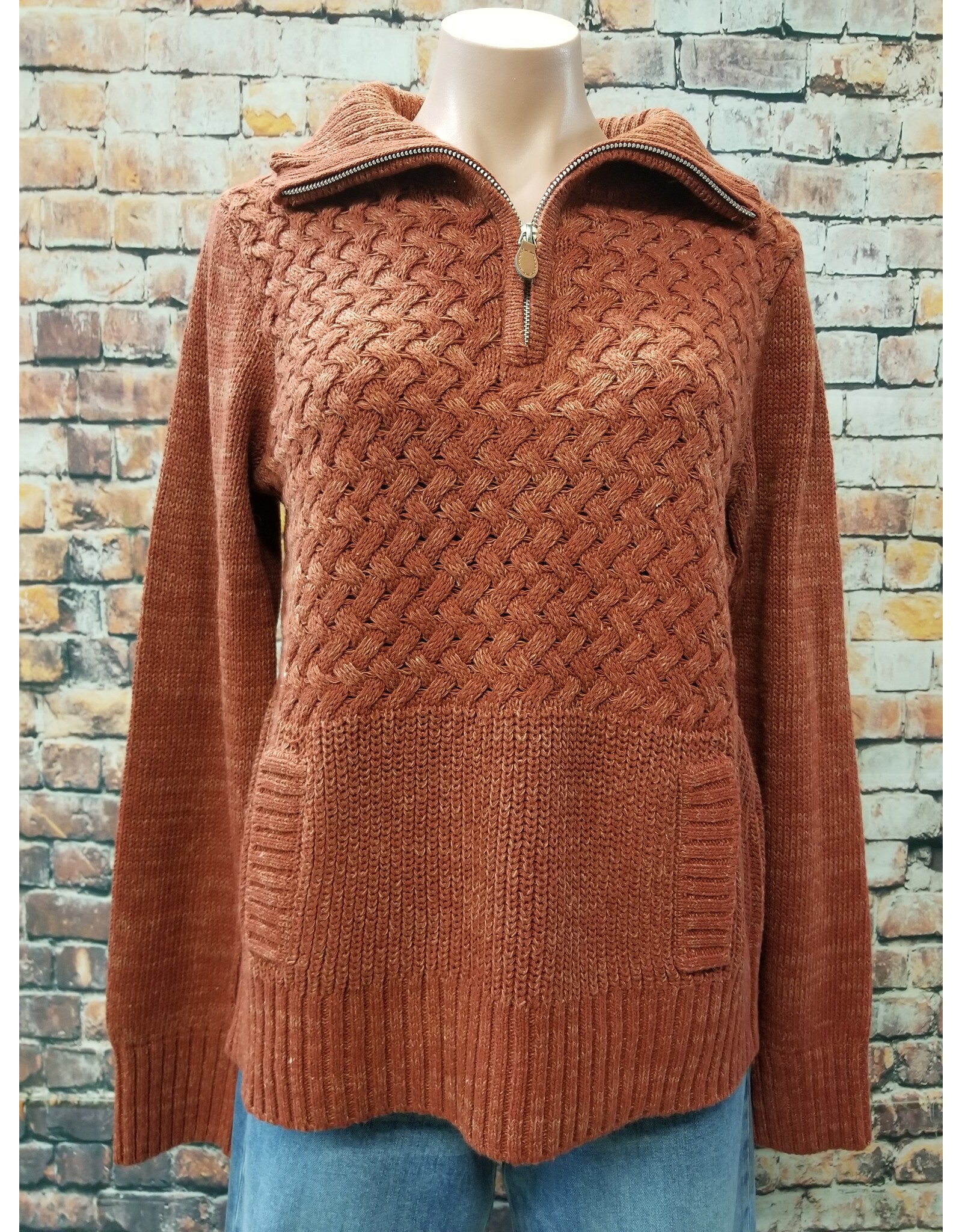 Cable Half Zip Sweater