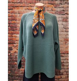 Aqua Round Bottom Buffalo Nickel Sweater