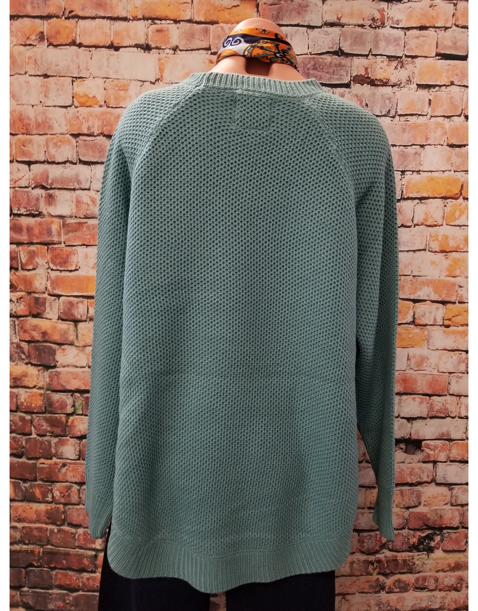 Aqua Round Bottom Buffalo Nickel Sweater