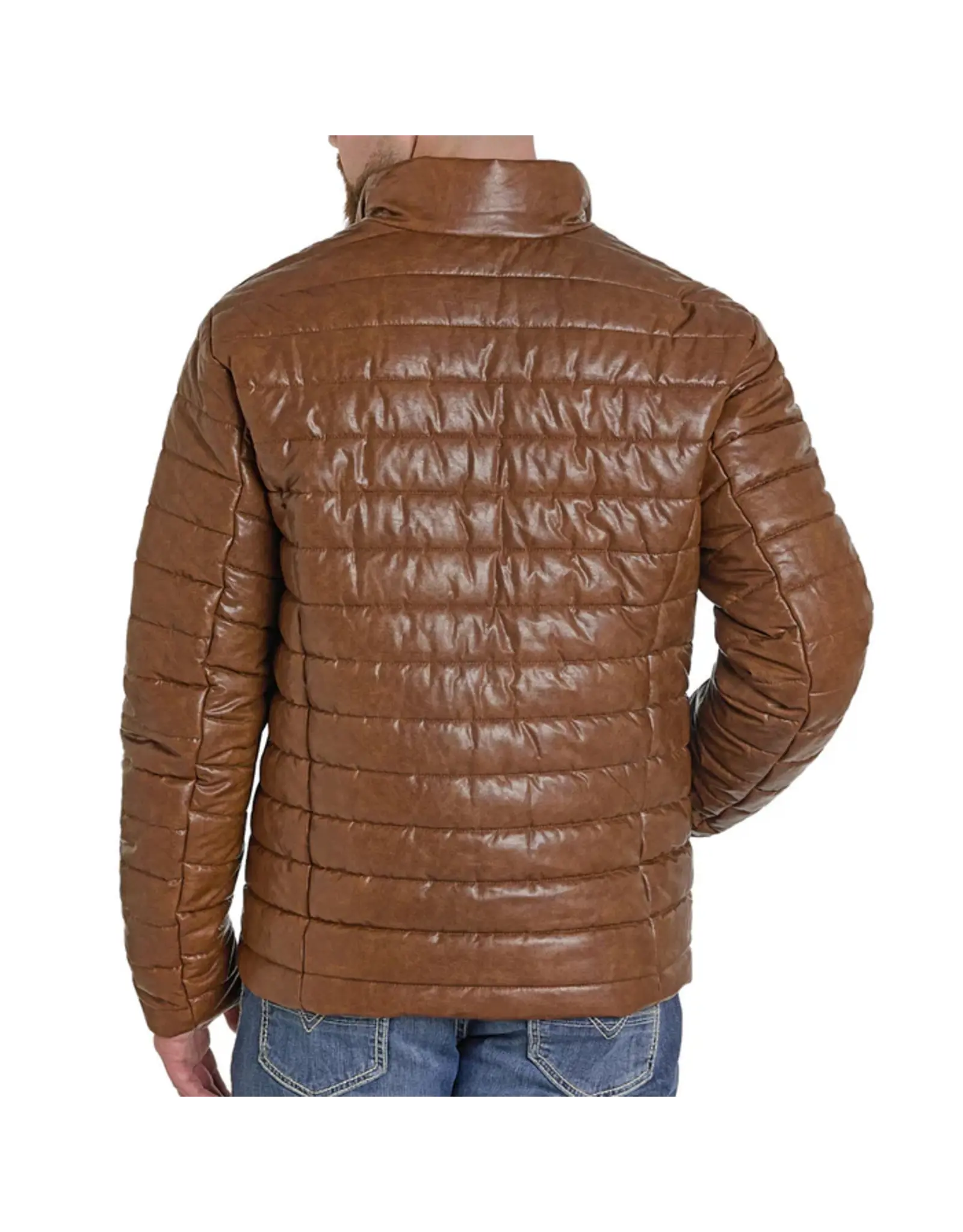 Panhandle Panhandle Mens Faux Leather Puffer Coat