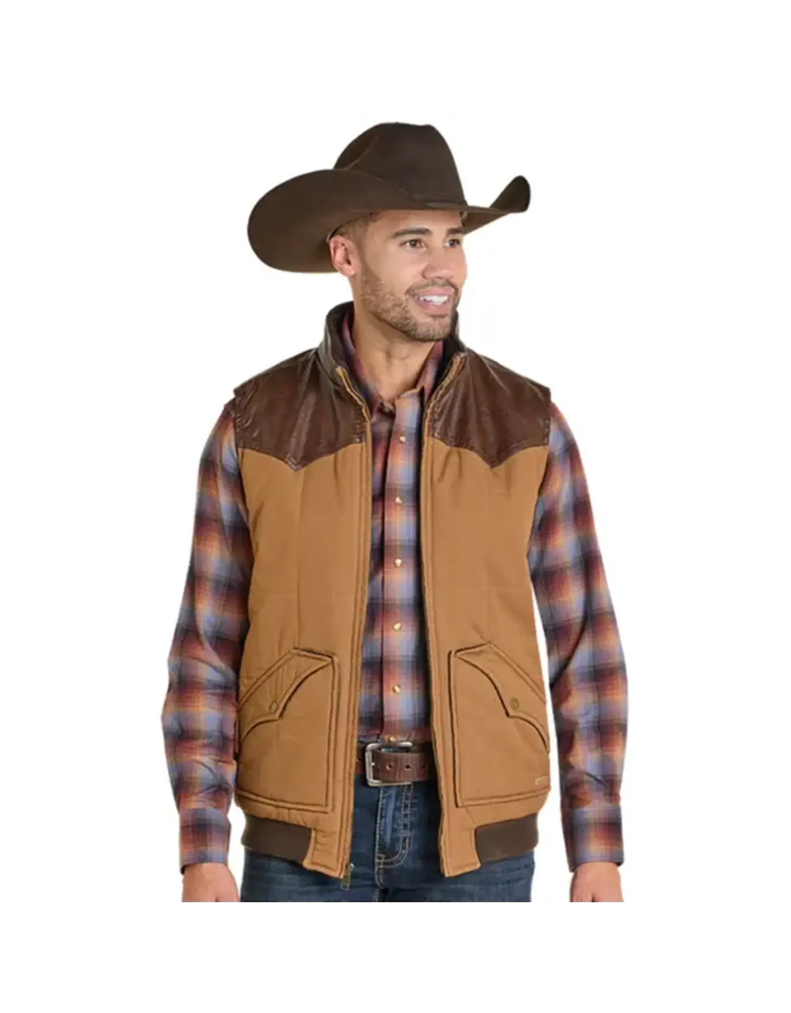 Panhandle Panhandle Mens Camel Twill Puffer Vest