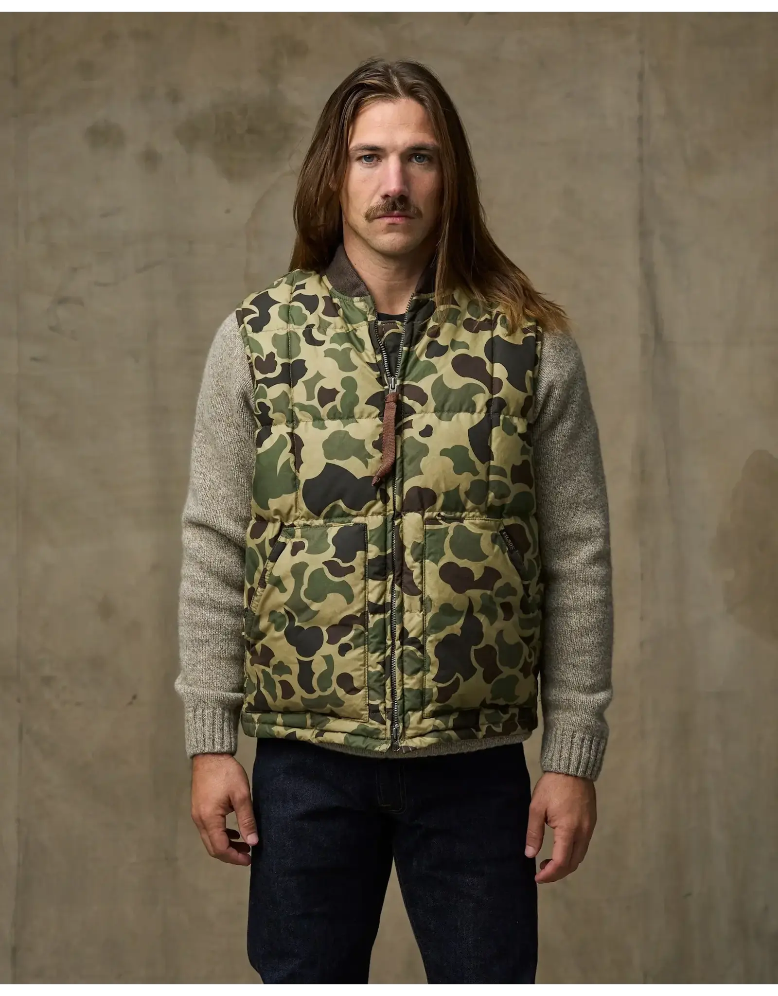 Filson Filson Waxed Down Vest Tundra Shrub Camo