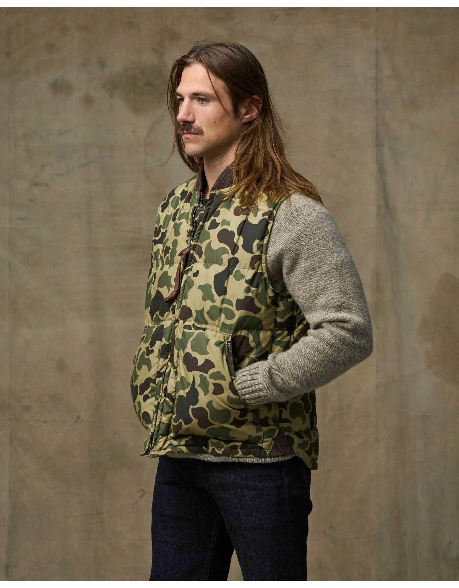 Filson Filson Waxed Down Vest Tundra Shrub Camo