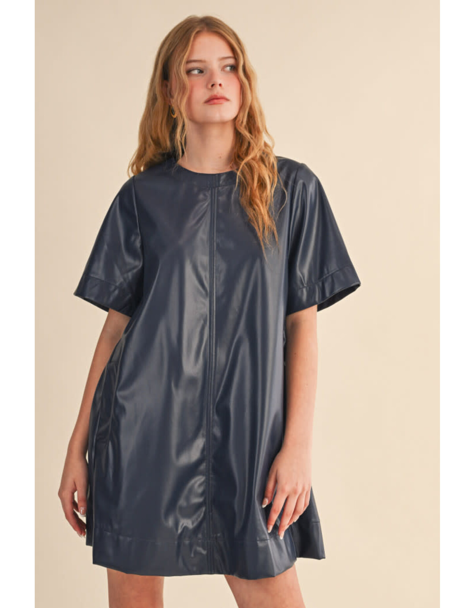 Indie Indigo Blue Leatherette Dress