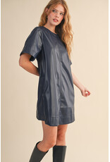 Indie Indigo Blue Leatherette Dress