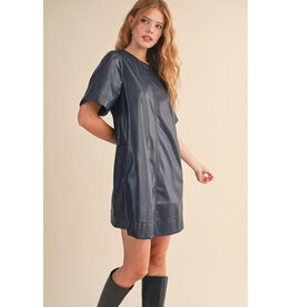 Indie Indigo Blue Leatherette Dress