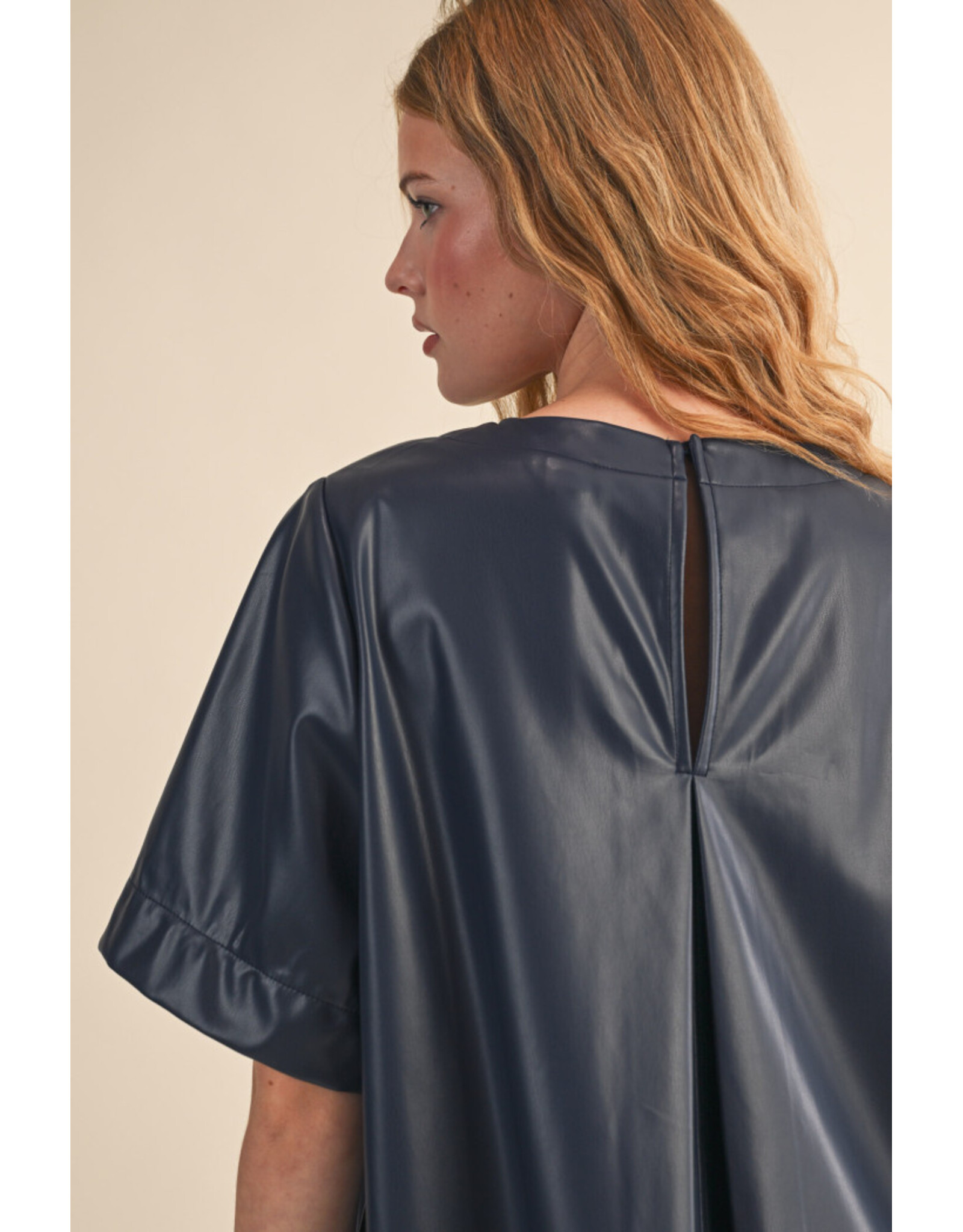 Indie Indigo Blue Leatherette Dress