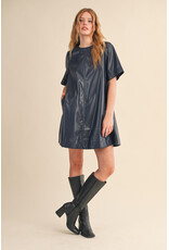Indie Indigo Blue Leatherette Dress