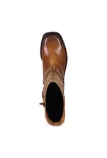 Val Uable Tan Leather Mid-Calf Studded Boot