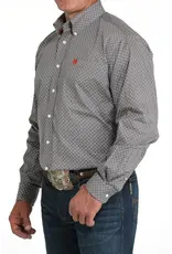 Cinch Cinch Grey Red Geometric Print Shirt